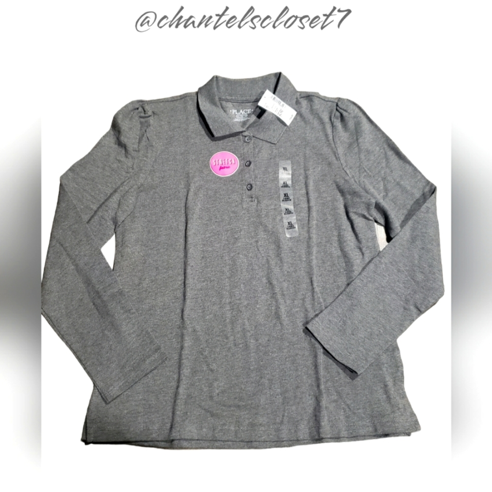 NWT!! Place Brand Long Sleeve V-Neck with Collar - XL/TG - 14